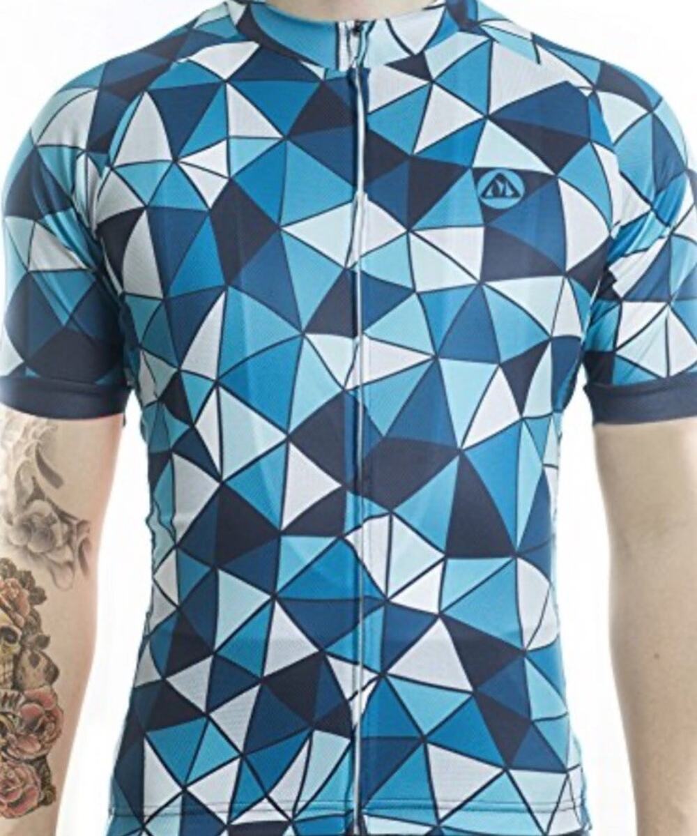 Racmmer 3XL Cycling Jersey Full Zip Bicycle Bike Bicycling Blue Teal Design